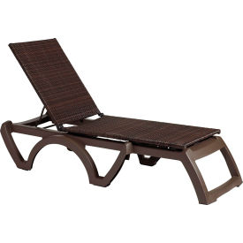 Java Wicker Adjustable Chaise Lounge, Bronze Weave On Bronze Resin Frame