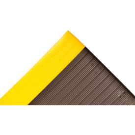 Anti Fatigue Mat, 3/8" Thick, 4'W x Up to 60'L, Black/Yellow Border