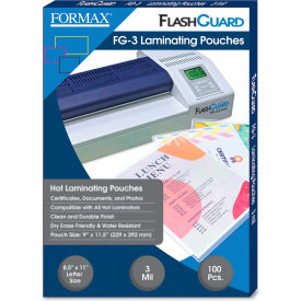 Letter Size Premium Thermal Laminating Pouches, 3 Mil Thick, 9" x 11-1/2", 100/Pk
