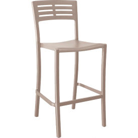Outdoor Stackable Bar Stool, French Taupe