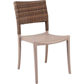 Java Wicker Stacking Sidechair, French Taupe