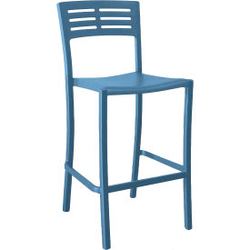 Vogue Outdoor Stackable Bar Stool, Denim Blue