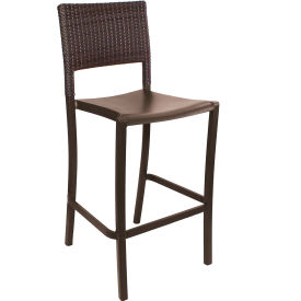 Java Wicker Stacking Barstool, Bronze