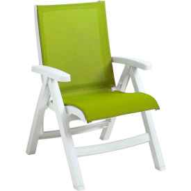 Jamaica Beach Folding Chair, Fern Green Sling w/ White Resin Frame
