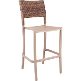 Java Wicker Stacking Barstool, French Taupe