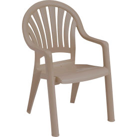 Pacific Fanback Stacking Armchair, French Taupe