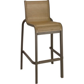 Sunset Armless Barstool, Cognac Sling On Fusion Bronze Frame