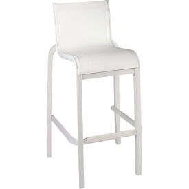 Sunset Armless Barstool, White Sling On Glacier White Frame