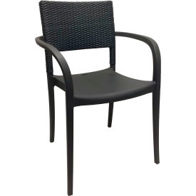 Java Wicker Stacking Armchair, Charcoal
