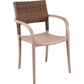 Java Wicker Stacking Armchair, French Taupe