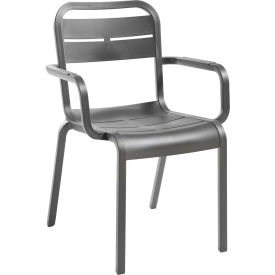 Outdoor Stackable Dining Armchair, Charcoal