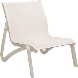 Sunset Armless Lounge Chair, White Sling On Glacier White Frame