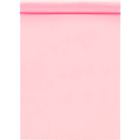 Anti Static Reclosable Poly Bags, 4"W x 8"L, 2 Mil, Pink, 1000/Pack