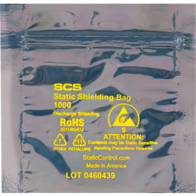 Reclosable Static Shielding Bags, 4"W x 4"L, 2.8 Mil, Transparent, 500/Pack