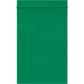 Reclosable Poly Bags, 4"W x 6"L, 2 Mil, Green, 1000/Pack