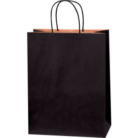 Tinted Shopping Bags, 10"W x 5"D x 13"H, Black, 250/Pack
