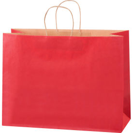 Tinted Shopping Bags, 16"W x 6"D x 12"H, Scarlet, 250/Pack
