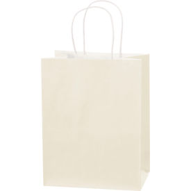 Tinted Shopping Bags, 8"W x 4-1/2"D x 10-1/4"H, French Vanilla, 250/Pack