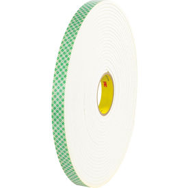 3M 4004 Double Sided Foam Tape, 1" x 18 Yds., 250 Mil, Natural