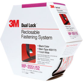 Dual Lock Mini Pack Fasteners, 1"W x 15'L, Black