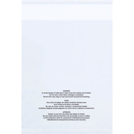 Resealable Warning Poly Bags, 12"W x 18"L, 1.5 Mil, Clear, 1000/Pack
