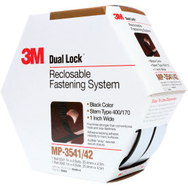 Dual Lock MP3541/42 Mini Pack Fasteners, 1"W x 15'L, Black