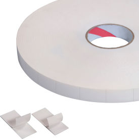 Double Sided Foam Strips, 1" x 3", 31.25 Mil, White, 216/Roll