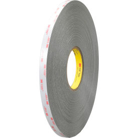 Double Sided Foam Tape, 1/2" x 5 Yds., 25 Mil, Gray