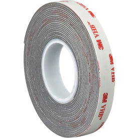 Double Sided Foam Tape, 1/2" x 5 Yds., 45 Mil, Gray