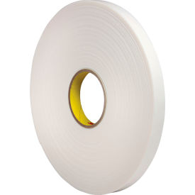 Double Sided Foam Tape, 1/2" x 36 Yds., 62.5 Mil, White