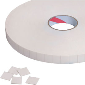 Double Sided Removable Foam Squares, 1/2" x 1/2", 31.25 Mil, White, 1296/Roll