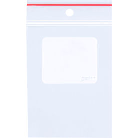 Minigrip White Block Reclosable Bags w/ Hang Hole, 5"W x 8"L, 4 Mil, Clear, 1000/Pk