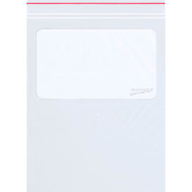 Minigrip White Block Reclosable Poly Bags, 8"W x 10"L, 2 Mil, Clear, 1000PK