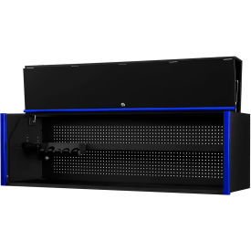 Power Workstation Hutch, 72"W x 21"D x 22-1/4"H, Black with Blue Handle