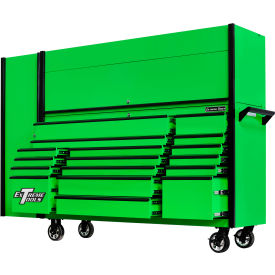 Power Workstation Hutch, 72"W x 21"D x 22-1/4"H, Green with Black Handle