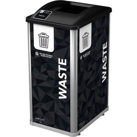 Mosaic Plastic Waste Container, 32 Gallon Capacity, Black