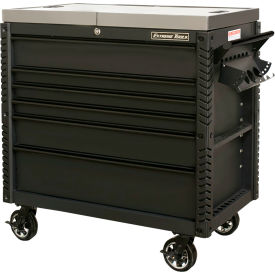 Professional Sliding Top Tool Cart, 41-3/4"W x 25-3/4"D, Matte Black with Black Drawer Pulls