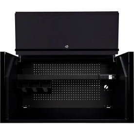 Power Workstation Hutch, 41"W x 25"D x 22-1/4"H, Matte Black with Black Handle