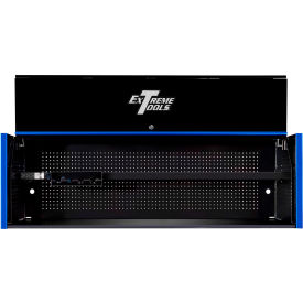 Power Workstation Hutch, 72"W x 25"D x 22-1/4"H, Black with Blue Handle & Trim
