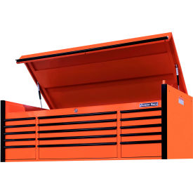 Triple Bank Top Chest, 72"W x 30"D x 26-1/4"H, Orange with Black Drawer Pulls