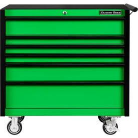 6 Drawers, 41"W x 25"D x 41-13/16"H, Green with Black Drawer Pulls