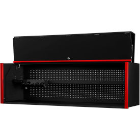 Power Workstation Hutch, 72"W x 21"D x 22-1/4"H, Black with Red Handle