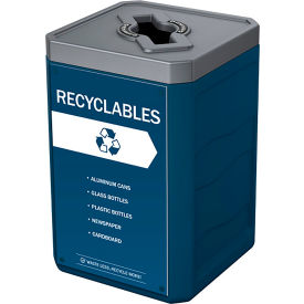 Outlaw Mixed Recycling Container, 50 Gallon Capacity, Blue