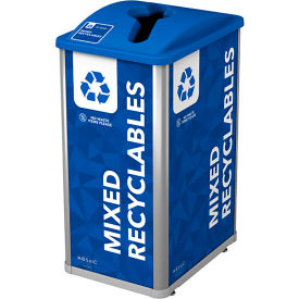 Mosaic Mixed Recycling Container, 32 Gallon Capacity, Blue