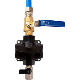 Maxline Dual Port Outlet with Shutoff Valve, 1" Tubing Inlet x 1/2" FNPT