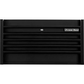 Top Chest, 4 Drawers, 41"W x 25"D x 22-1/4"H, Matte Black with Black Drawer Pulls