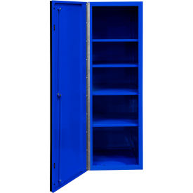 Side Locker, 5 Shelves, 19"W x 21"D x 56-1/2"H, Blue with Black Handle
