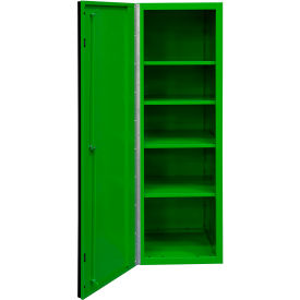 DX Side Locker, 5 Shelves, 19"W x 21"D x 56-1/2"H, Green with Black Handle