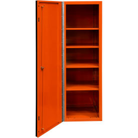 Side Locker, 5 Shelves, 19"W x 21"D x 56-1/2"H, Orange with Black Handle