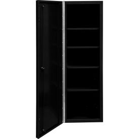 DX Side Locker, 5 Shelves, 19"W x 21"D x 56-1/2"H, Matte Black with Black Handle